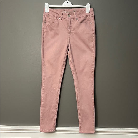 Seven7 Women's Tummyless High‎ Rise Skinny Jeans Mauve Pink -Size 8 - Picture 1 of 15
